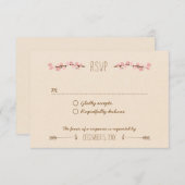 Cherry Blossom Flower Wreath Rustic Wedding RSVP Kaartje (Voorkant / Achterkant)