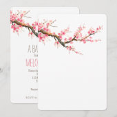 Cherry Blossom Flowers Baby shower Kaart (Voorkant / Achterkant)