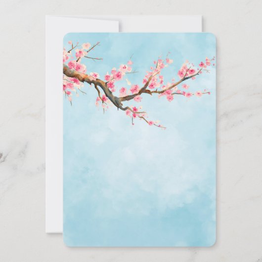 Cherry Blossom Flowers Birds   Kaart (Achterkant)