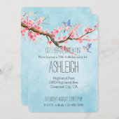 Cherry Blossom Flowers Birds   Kaart (Voorkant / Achterkant)