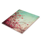 Cherry Blossom Flowers Bloemen Bloemen Rode Displa Tegeltje (Zijkant)