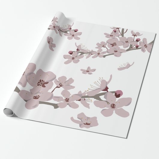 Cherry Blossom Flowers Cadeaupapier (Uitgerold)