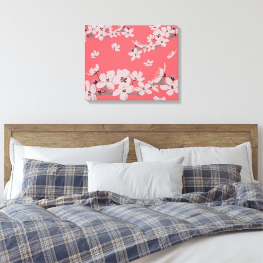 Cherry Blossom Flowers Canvas Afdruk (Insitu (Slaapkamer))