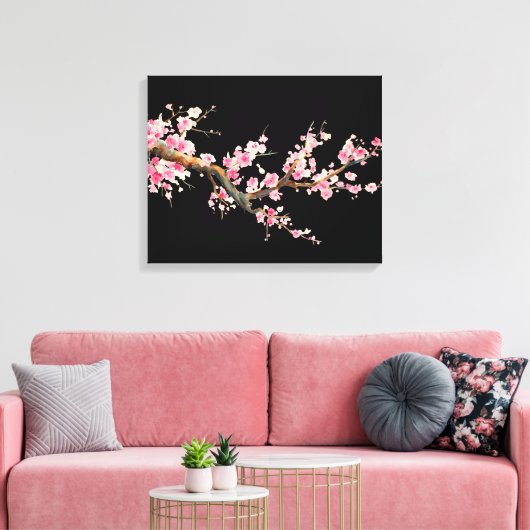 Cherry Blossom Flowers Canvas Afdruk (Insitu (Woonkamer))