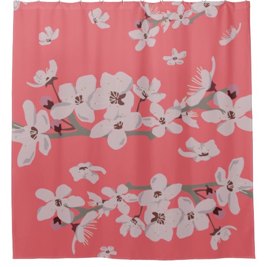 Cherry Blossom Flowers Douchegordijn (Voorkant)