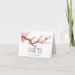 Cherry Blossom Flowers en Birds Dank u Bedankkaart