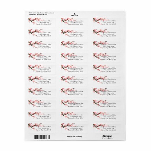 Cherry Blossom Flowers Etiket (Full Sheet)