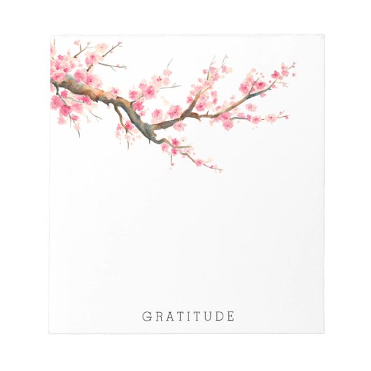 Cherry Blossom Flowers Gratitude Notitieblok (Voorkant)