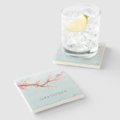 Cherry Blossom Flowers Gratitude Stenen Onderzetter (Zijkant)