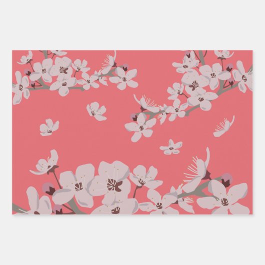 Cherry Blossom Flowers Inpakpapier Vel (Voorkant 2)