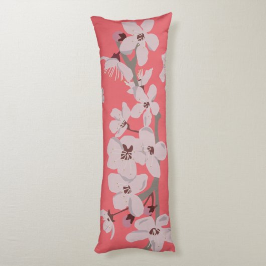 Cherry Blossom Flowers Lichaamskussen (Achterkant (Verticaal))