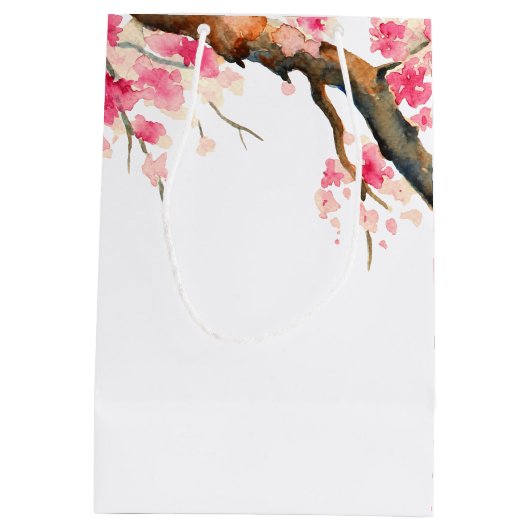 Cherry Blossom Flowers Medium Cadeauzakje (Achterkant)