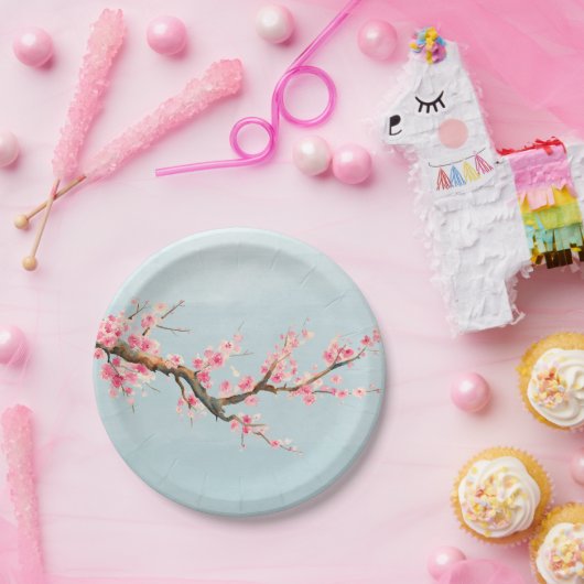 Cherry Blossom Flowers Papieren Bordje (Feest)