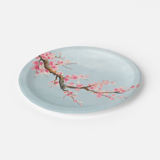 Cherry Blossom Flowers Papieren Bordje (Gekanteld)