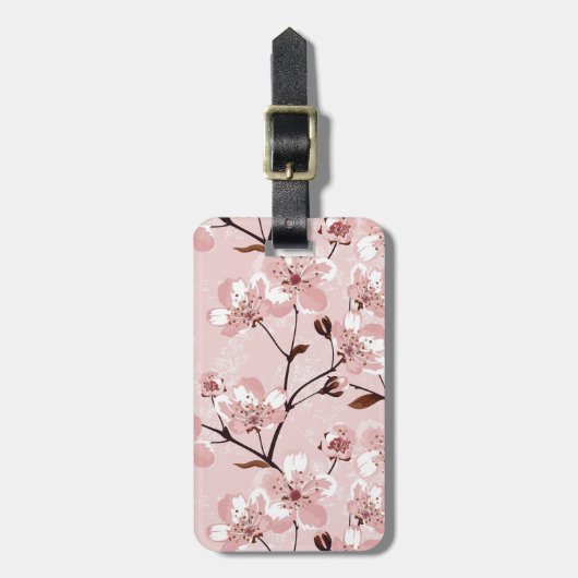Cherry Blossom Flowers Pattern Bagagelabel (Voorkant verticaal)
