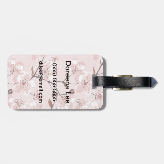 Cherry Blossom Flowers Pattern Bagagelabel (Achterkant horizontaal)