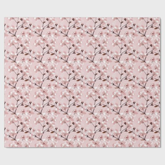 Cherry Blossom Flowers Pattern Cadeaupapier (Vlak)