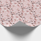 Cherry Blossom Flowers Pattern Cadeaupapier (Hoek)