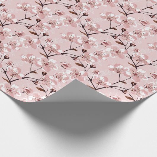 Cherry Blossom Flowers Pattern Cadeaupapier (Hoek)