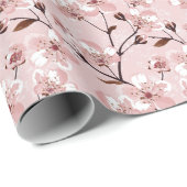 Cherry Blossom Flowers Pattern Cadeaupapier (Rol Hoek)
