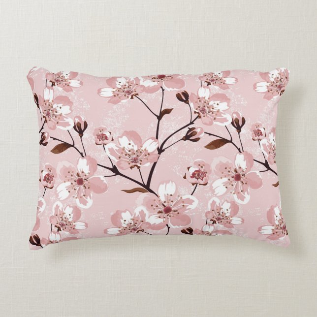 Cherry Blossom Flowers Pattern Decoratief Kussen (Voorkant)