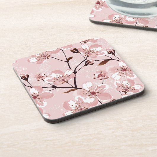 Cherry Blossom Flowers Pattern Drankjes Onderzetter (Linkerzijde)