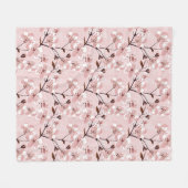 Cherry Blossom Flowers Pattern Fleece Deken (Voorkant (Horizontaal))