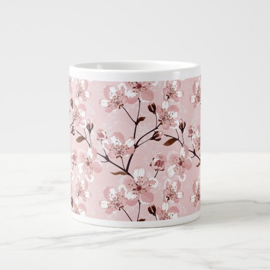 Cherry Blossom Flowers Pattern Grote Koffiekop (Voorkant)