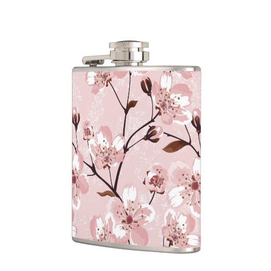 Cherry Blossom Flowers Pattern Heupfles (Links)