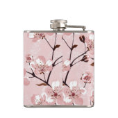 Cherry Blossom Flowers Pattern Heupfles (Achterkant)
