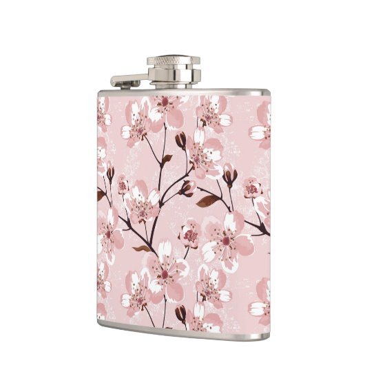 Cherry Blossom Flowers Pattern Heupfles (Links)