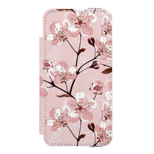 Cherry Blossom Flowers Pattern Incipio iPhone Portemonnee Hoesje (Voorkant Agenda)