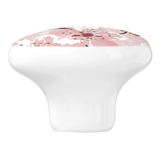 Cherry Blossom Flowers Pattern Keramische Knop (Zijkant)