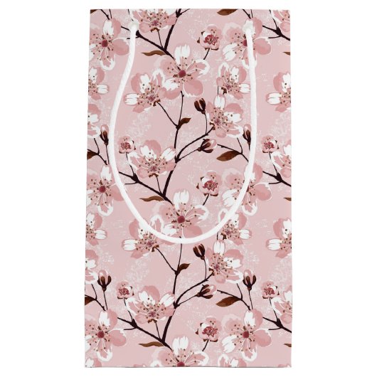 Cherry Blossom Flowers Pattern Klein Cadeauzakje (Voorkant)
