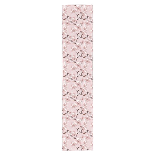 Cherry Blossom Flowers Pattern Korte Tafelloper (Voorkant)