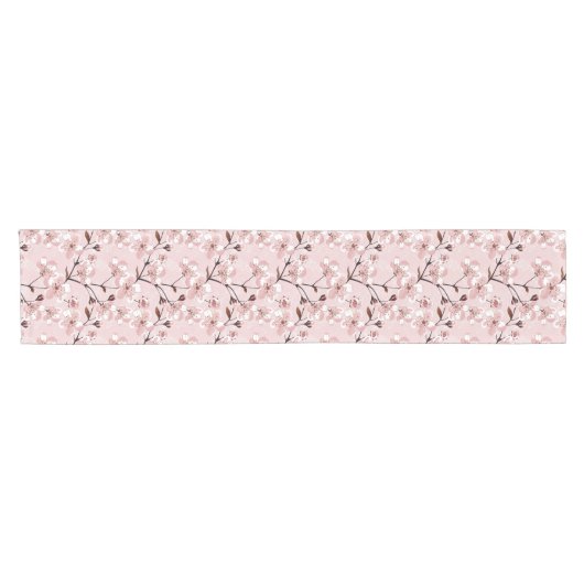 Cherry Blossom Flowers Pattern Korte Tafelloper (Horizontaal)