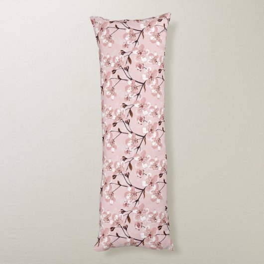 Cherry Blossom Flowers Pattern Lichaamskussen (Achterkant (Verticaal))