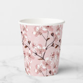 Cherry Blossom Flowers Pattern Papieren Bekers (Achterkant)