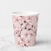 Cherry Blossom Flowers Pattern Papieren Bekers (Voorkant)