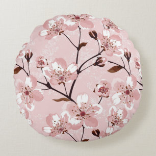 Cherry Blossom Flowers Pattern Rond Kussen