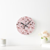 Cherry Blossom Flowers Pattern Ronde Klok (Huis)