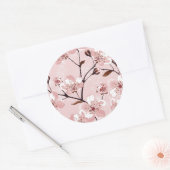 Cherry Blossom Flowers Pattern Ronde Sticker (Envelop)