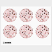 Cherry Blossom Flowers Pattern Ronde Sticker (Vel)
