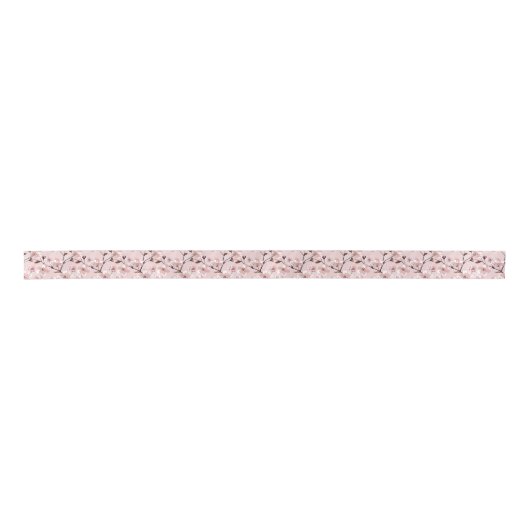 Cherry Blossom Flowers Pattern Satijnen Lint (Voorkant)