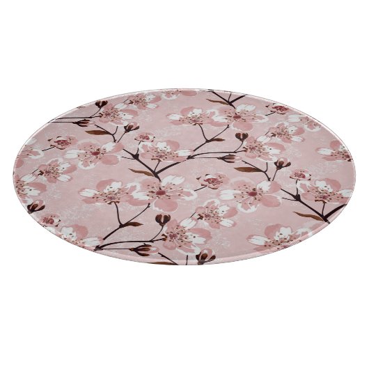 Cherry Blossom Flowers Pattern Snijplank (Hoek)