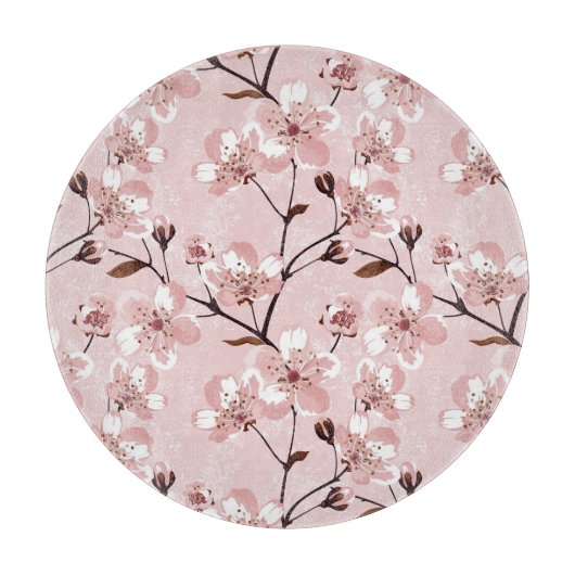 Cherry Blossom Flowers Pattern Snijplank (Voorkant)