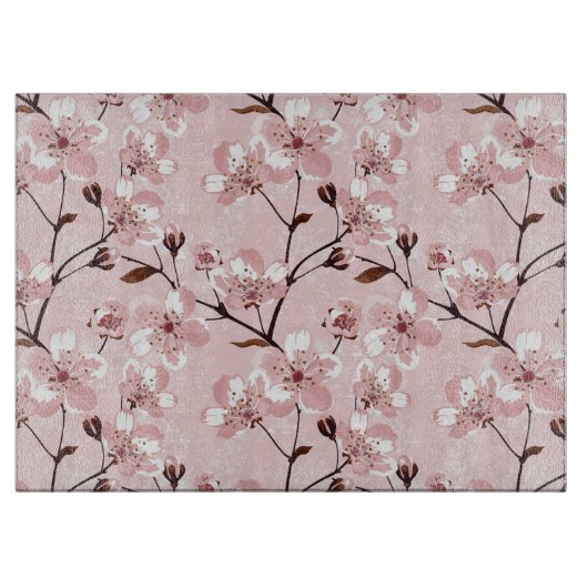 Cherry Blossom Flowers Pattern Snijplank (Voorkant)