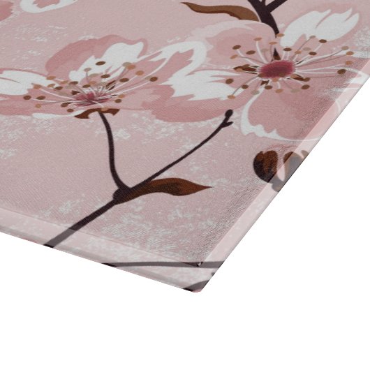 Cherry Blossom Flowers Pattern Snijplank (Hoek)