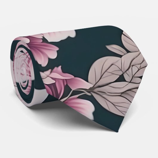 Cherry Blossom Flowers Pattern Stropdas (Opgerold)