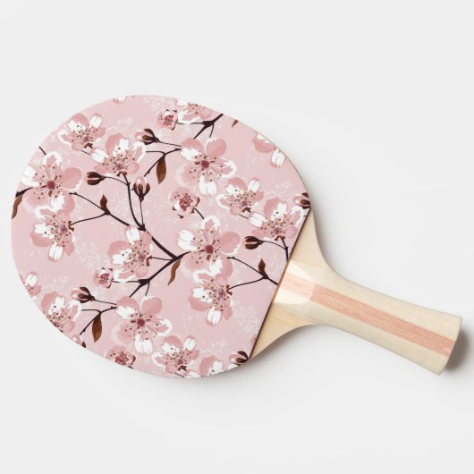 Cherry Blossom Flowers Pattern Tafeltennisbatje (Zijkant)